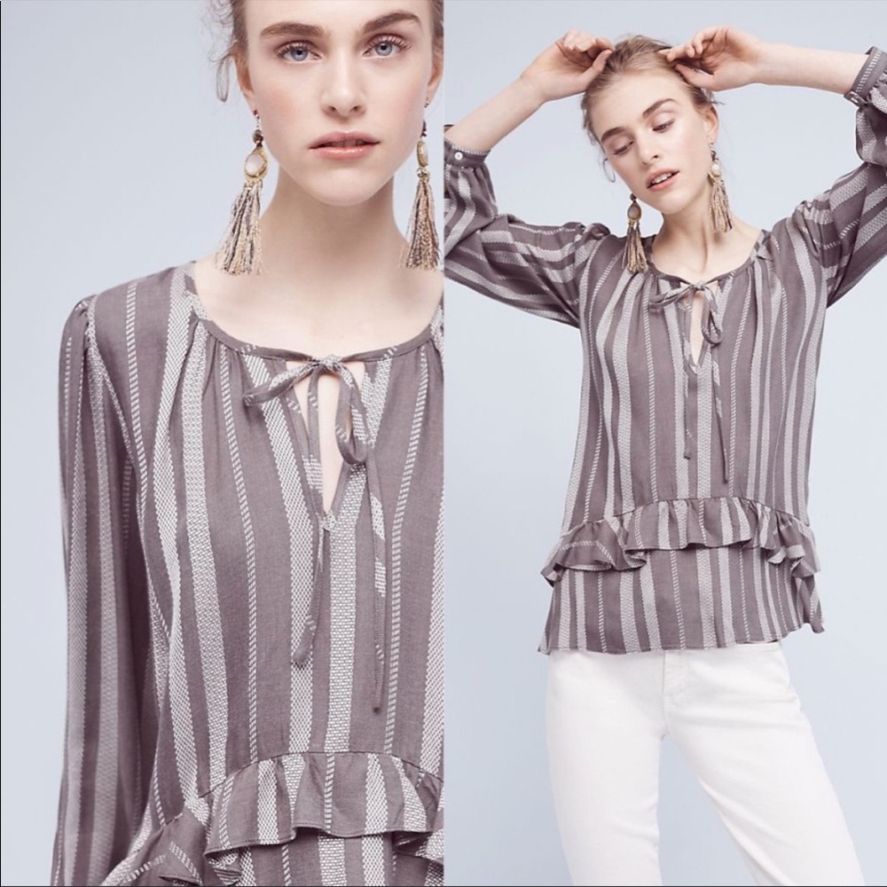 Anthropologie Nomad by Morgan Carper Macanta Ruffled Top size Small